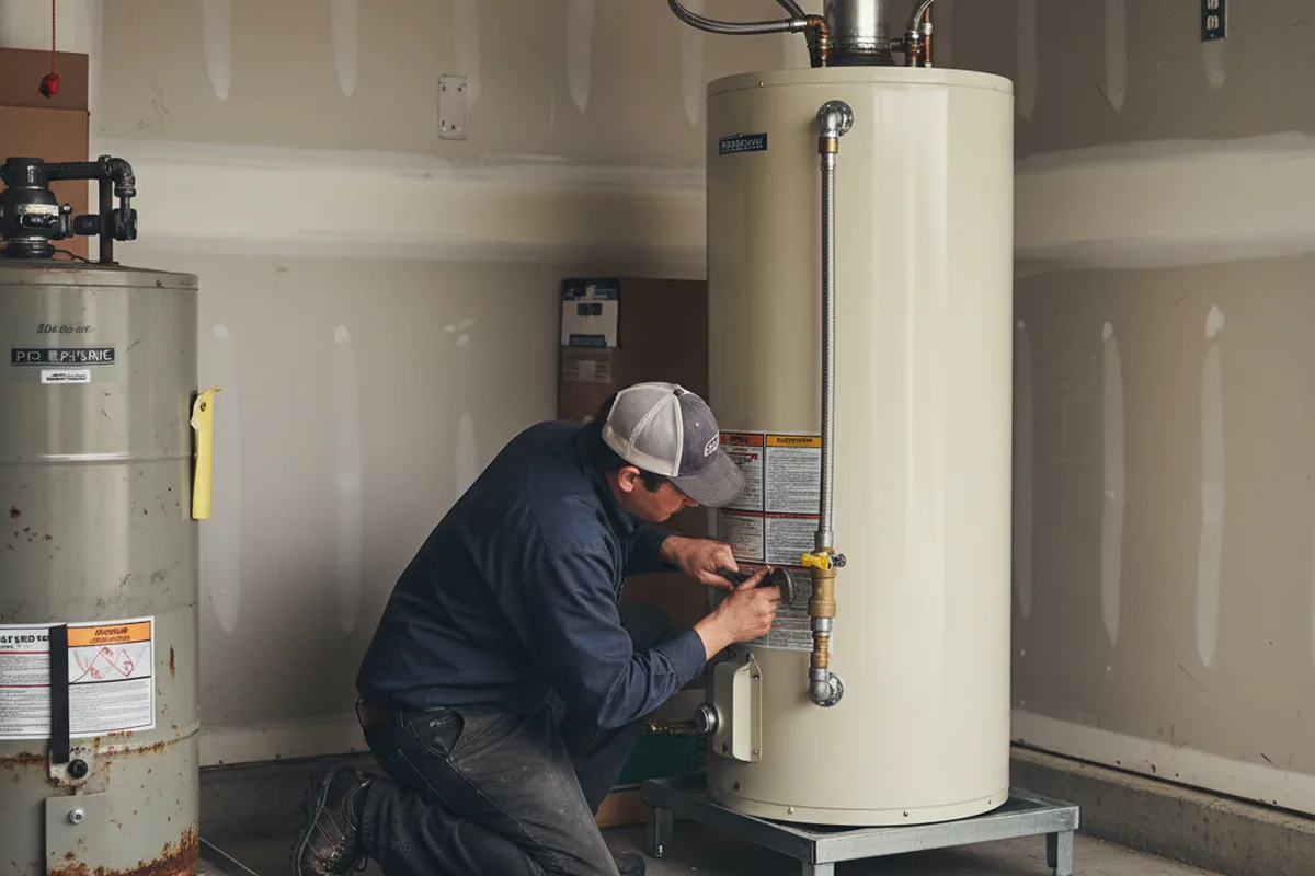 Water heater and shutoff valve replacement in Harris