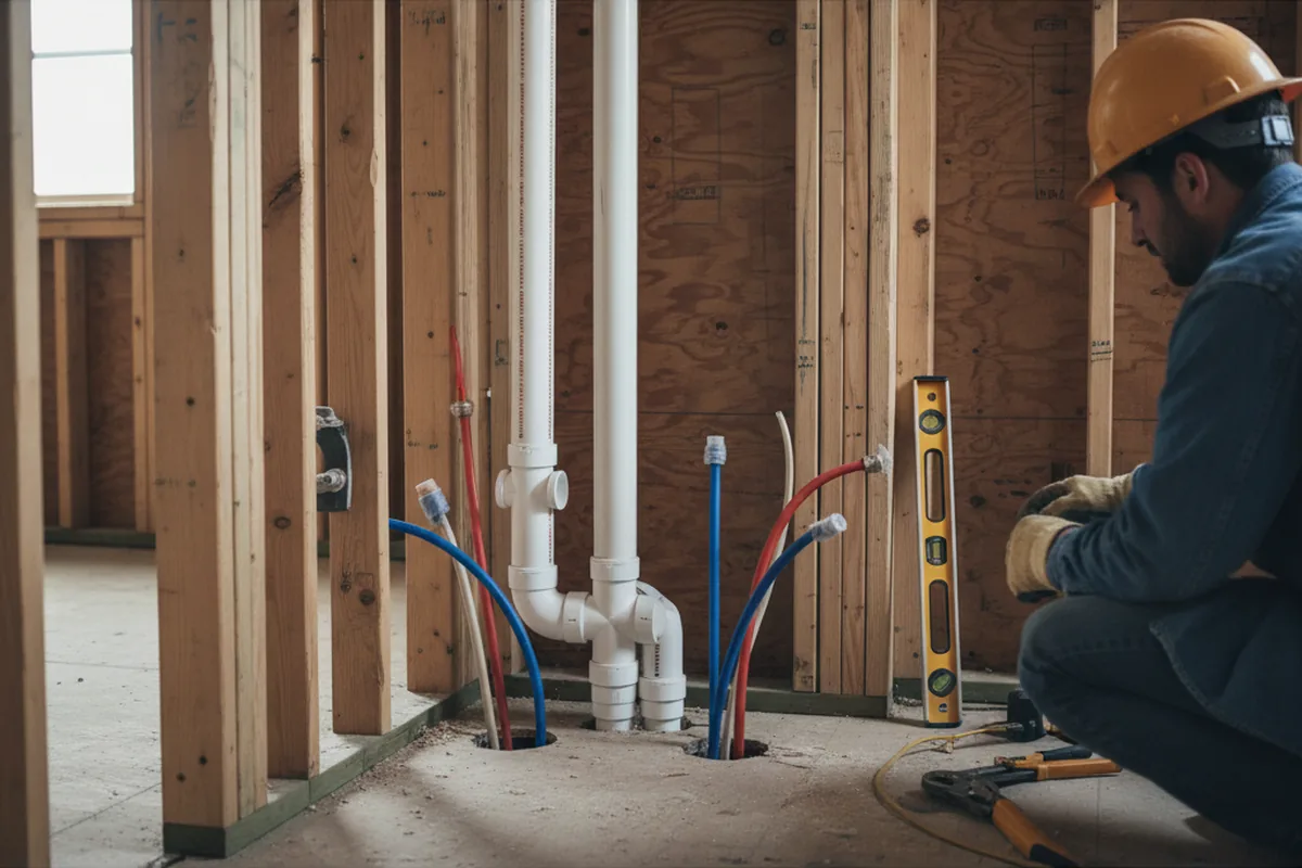 Drain and supply rough-in during Toilet Repair and Installation in Harris